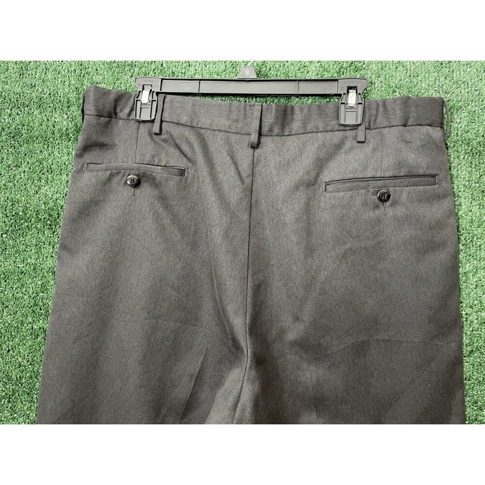 George Dress Pants 38W x 32L Dark Gray Pleated Cuffed Formal Men's - Picture 7 of 13